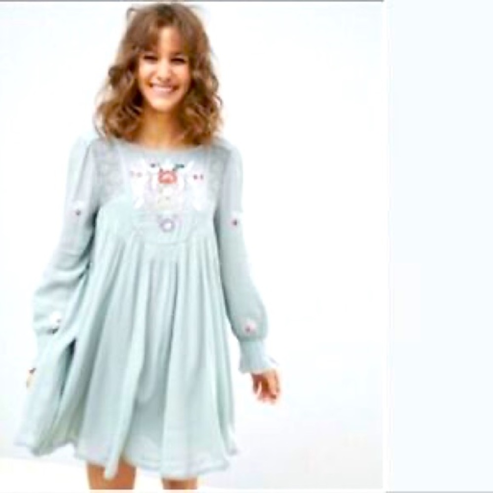 Free People Mohave Embroidered Mini Dress- NWT